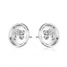 Barbie Princess Series Embossed Barbie Hollow-out S925 Silver Stud Earrings BSEH078