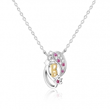 Barbie Constellation Series S925 Silver Pisces Guard Love Shining Zircon Women Girls Necklace BSXL139